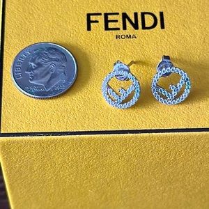 Fendi silver CZ earrings